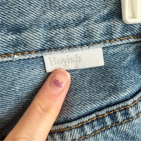 Boyish by Her 26 The Casey Crossover Asymmetrical in Rear Window Wash Jeans - Picture 11 of 12